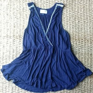 Deep V-neck tank top